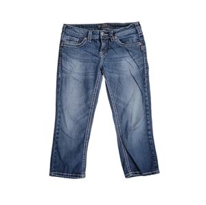 Silver Jeans Women's Cropped Blue Denim